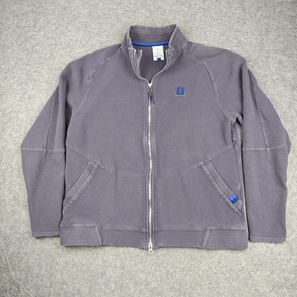 Nike Court Roger Federer RF 2018 Essentials Tennis Jacket Gray Blue Mens M AH891